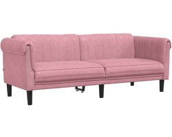 Driezitsbank | 3-zitsbank | Sofa fluweel roze