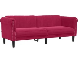 Driezitsbank | 3-zitsbank | Sofa fluweel wijnrood