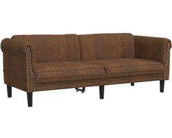 Driezitsbank | 3-zitsbank | Sofa kunstsuède bruin