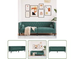 Driezitsbank Chesterfield fluweel - Donkergroen Drie Zits Bank - Chesterfield Bank - Velours Bank - Donkere Bank - Salontafel