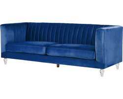 Driezitsbank fluweel marineblauw ARVIKA
