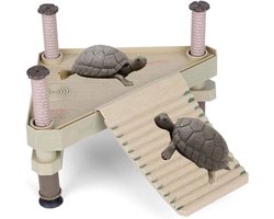 Drijvend platform met oprijladder voor aquarium terrarium - Koesterplaats voor watertank - Decoratief drijvend platform met ladder