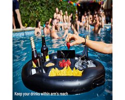 Drijvende Bar - Unieke, Hoogwaardige PVC Constructie - Grote Capaciteit en 8 Ruimtes - Geschikt voor Zwembaden, Stranden en Badkuipen - Zwart