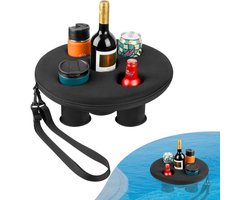 Drijvende Bekerhouder - Drinkvlotter 5 gaten - Waterpret Genieten - Stevig Schuim Materiaal - 40x39x8 cm - Zwart