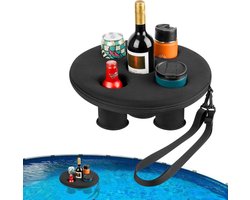 Drijvende Bekerhouder - Zwemring Drankjes - Ontspannen in Water - Robuust Schuim Materiaal - 5 Gaten - Zwart