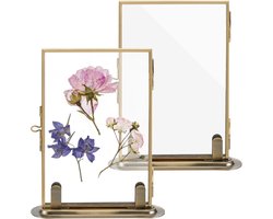 Drijvende fotolijsten - Messing frames - Herinneringen tonen - Vintage ontwerp - 2 stuks - Goud