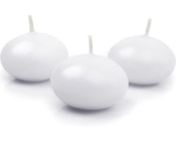 """Drijvende kaars, mat, wit, 5cm (1 zakje met 10 stuks)"""
