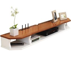 Drijvende Tv-Kast - Media Unit - Wandmontage Opslag - Veilige Kabeldoorgang - 130Cm - Geel