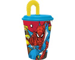 Drinkbeker met rietje kind - Spiderman - 430ml