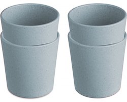 Drinkbekers, Set van 4 Stuks, 0.19 L, Natuur Bloemen Blauw, Organic Bio-Circular - Koziol | Connect