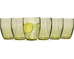 Drinkglazenset London, 6-delige glazenset in grote maten voor 6 personen van glas, waterglazen, druppeltextuur | 250ml