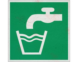 Drinkwater bord – E015 - Sign Again materiaal - 10 x 10 cm