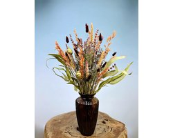 Droogboeket "Happy Times" - incl. vaas | 30cm | Schitterend en kleurrijk boeket | Perfect voor jouw interieur