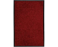 Droogloopmat Amsterdam - Deurmat Binnen – 100% Polyamide, Sterk & Duurzaam - Rood- 60x90 CM