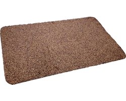 Droogloopmat met aquastop - Ronde hoek - 90 x 66 cm - Bruin/Beige - Deurmat