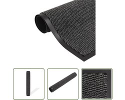 Droogloopmat rechthoekig getuft 60x90 cm antraciet - Droogloopmat - Deurkast - Droge Voeten - Binnenruimte - Stoffen Deurmat
