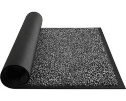 Droogloopmat & Schoonloopmat - 90x150 cm - Deurmat voor binnen en buiten - Antislip - Grijs