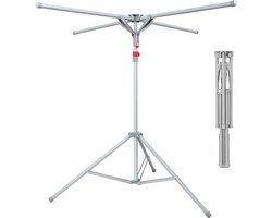 Droogmolen - 100-180xØ125 cm - grijs - hoogte verstelbaar