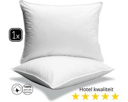 Droomtextiel Classic Hoofdkussen - Hotelkwaliteit hoofdkussens - 60 x 70 cm - 100% Katoen - Ultiem slaapcomfort - Zijslaapkussen, Rug slaper & Buikslaper - Anti Allergie - Set van 1