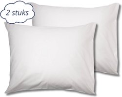 Droomtextiel Kussenslopen 60x70 cm Ivoor Set Van 2 Stuks - Hotelkwaliteit - 100% Hoogwaardige Katoen