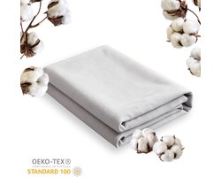 Droomtextiel laken Flanel Grijs - Eenpersoons 150x260 cm - 100% Katoen - Heerlijk Warm - Super Zacht