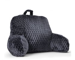 Droomtextiel Leeskussen - Antraciet - Relax Kussen - Zitkussen - Onderrug Ondersteuning - 100% Jacquard flanel