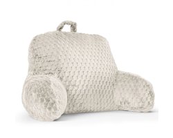 Droomtextiel Leeskussen - Crème - Relax Kussen - Zitkussen - Onderrug Ondersteuning - 100% Jacquard flanel