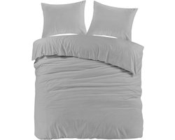 Droomtextiel Mendez Dekbedovertrek Flanel Grijs - 200x200/220 cm - Super Zacht en Heerlijk Warm