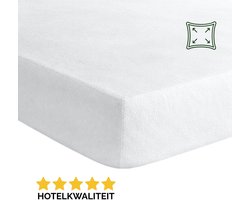 Droomtextiel Molton Hoeslaken Stretch - 180 x 220 cm - Hoogewaardige Kwaliteit - perfecte pasvorm - Super Zacht