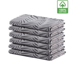 Droomtextiel Theedoeken Antraciet Set 6 Stuks - Sneldrogend - 100% Katoen