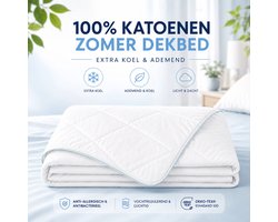 Droomtextiel Verkoeld Zomer Dekbed - 100% Puur Katoen 140x220 cm - Katoen Zomerdekbed - Absorberend