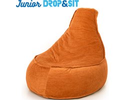 Drop & Sit Stoel Zitzak Ribstof – Orange – Junior – Voor Binnen