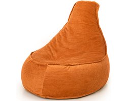 Drop & Sit Stoel Zitzak Ribstof - Zitzakfauteuil - Woonkamerzitzak - Poef – Oranje – 320 Liter – Voor Binnen