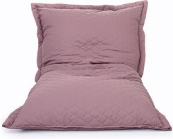 Drop & Sit - zitzak/zitkussen - tijdloos gewatteerd nylon - roze - 100 X 150 cm