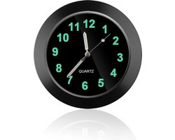 DrPhone DashTick - Auto Dashboard Klokje - Lichtgevende Wijzers – Quartz Klok - Ventilatierooster - Zwart