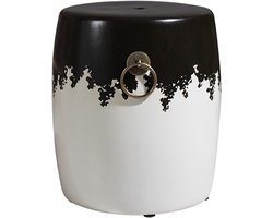 Drumkruk, zwart-witte retro messing ring geschikt for tuin slaapkamer terras decoratie (Color : Round)