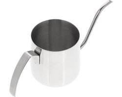 Druppelketel Schenkkan - Handgemaakte Koffiezetmond - Zetten van Koffie - Lange Nauwe Tuit - 19x7.5cm - Zilver