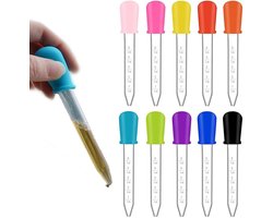 Druppelpipetten set - Vloeistofdruppelaars voor kinderen - Siliconen medicijnvoerdispenser - Snoep en chocolade pipet - Rubberen vorm - 10 stuks