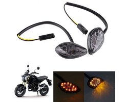 Druppelvormige knipperlichten voor motorfietsen, een paar ingebouwde LED-knipperlichten, ultraheldere LED-richtingaanwijzers, amberkleurig, geschikt voor Grom-modellen van 2014-2016.