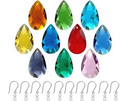 Druppelvormige Kristallen Kroonluchter Hangers - 10 Stuks Gekleurd 38 mm