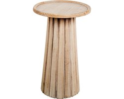 DRW Round side table made of MDF wood, natural, 36 x 36 x 59 cm