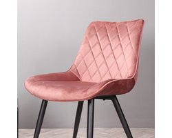DS4U - Benito 3.0 eetkamerstoel velours - roze