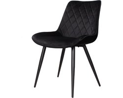 DS4U® Benito 3.0 eetkamerstoel velours - zwart