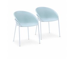 DS4U® - Ella stoel - Set van 2 - Lichtblauw - Kunststof - Weerbestendig