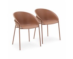 DS4U® - Ella stoel - Set van 2 - Terracotta - Kunststof - Weerbestendig