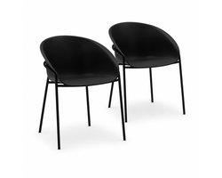 DS4U® - Ella stoel - Set van 2 - Zwart - Kunststof - Weerbestendig