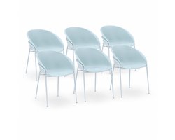 DS4U® - Ella stoel - Set van 6 - Lichtblauw - Kunststof - Weerbestendig