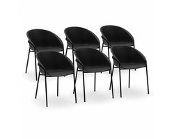 DS4U® - Ella stoel - Set van 6 - Zwart - Kunststof - Weerbestendig