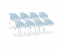 DS4U® - Ella stoel - Set van 8 - Lichtblauw - Kunststof - Weerbestendig