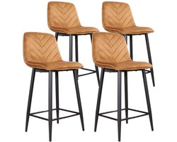 DS4U - - Gaby barkruk 65 cm - Set van 4 - Goud - Velvet